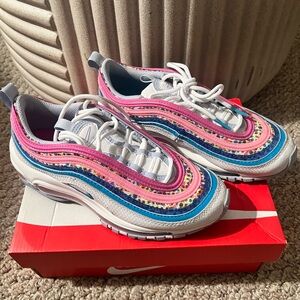 Nike Air Max 97 in Pink, Blue, and White